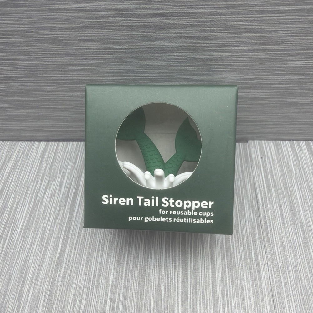 Starbucks Siren Tail Reusable Cup Stopper Green Lid Plug NIB 2022 Norway A2‎